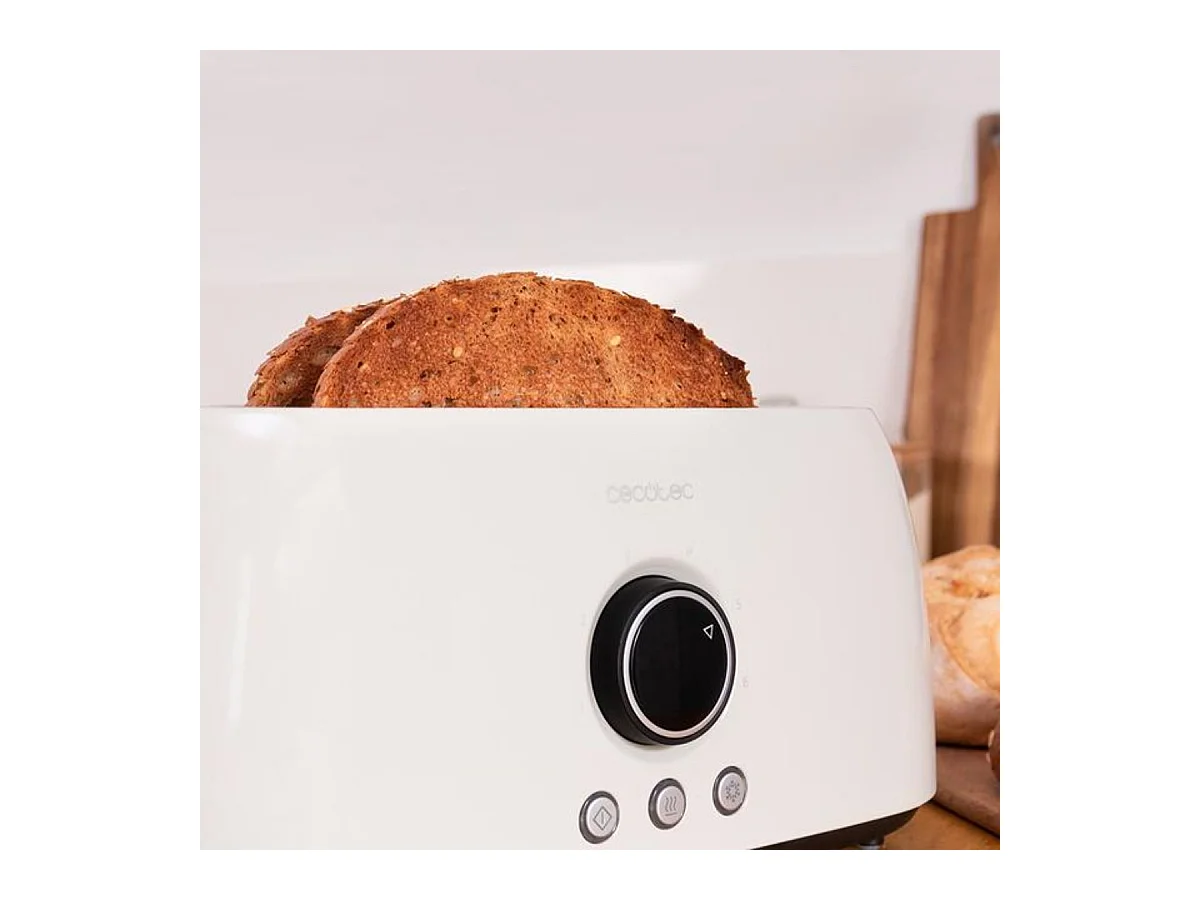 Tostador Cecotec ClassicToast 15000 Extra Double 1500W 4 rebanadas pantalla digital beige
