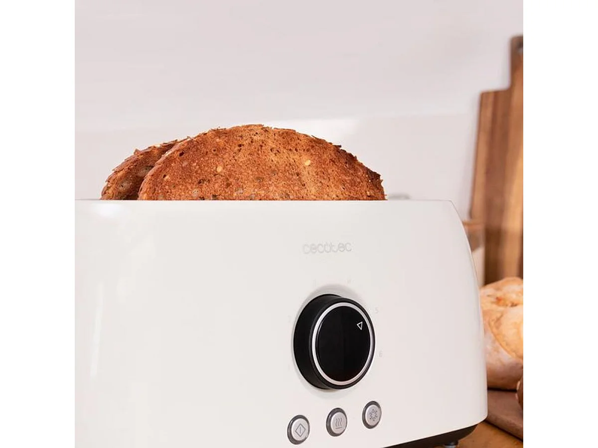 Tostador Cecotec ClassicToast 15000 Extra Double 1500W 4 rebanadas pantalla digital beige