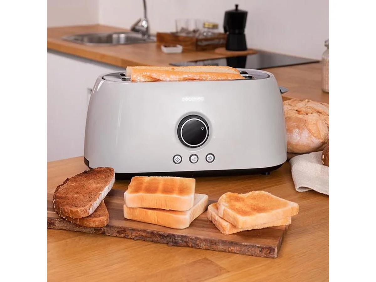 Tostador Cecotec ClassicToast 15000 Extra Double 1500W 4 rebanadas pantalla digital beige