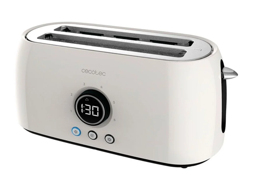 Tostador Cecotec ClassicToast 15000 Extra Double 1500W 4 rebanadas pantalla digital beige