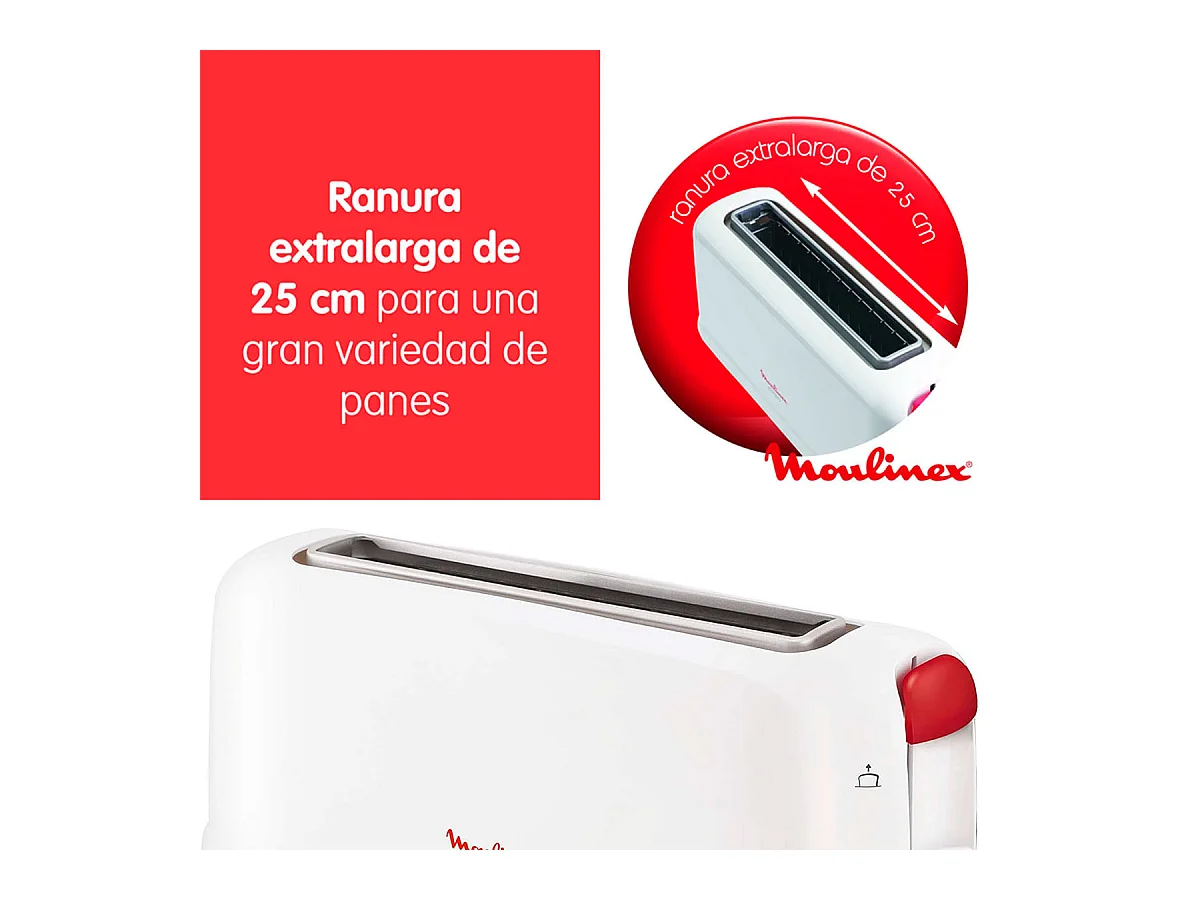 Tostador Principio 1 Moulinex 750W blanco/rojo