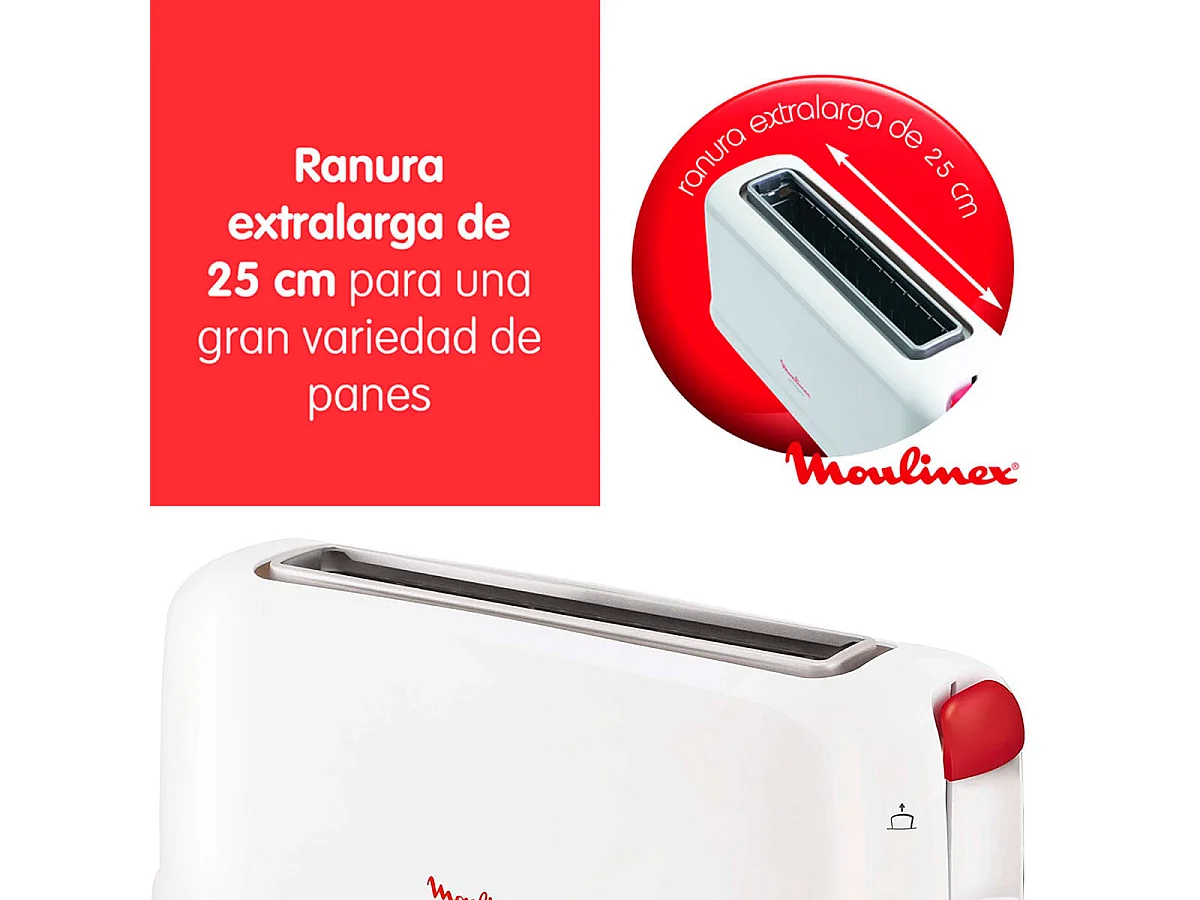 Tostador Principio 1 Moulinex 750W blanco/rojo