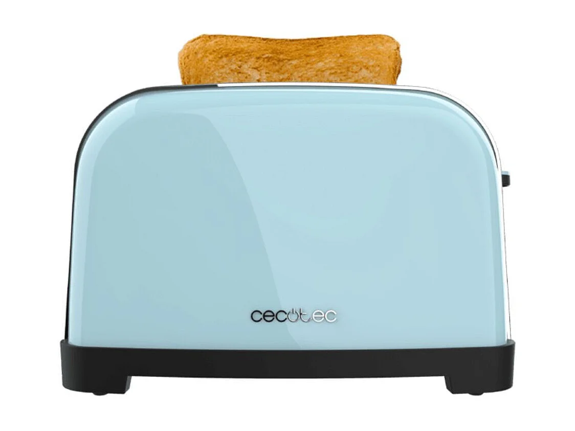 Tostador Cecotec Toastin time 1700 Double 1700W 4 ranuras cortas + soporte azul