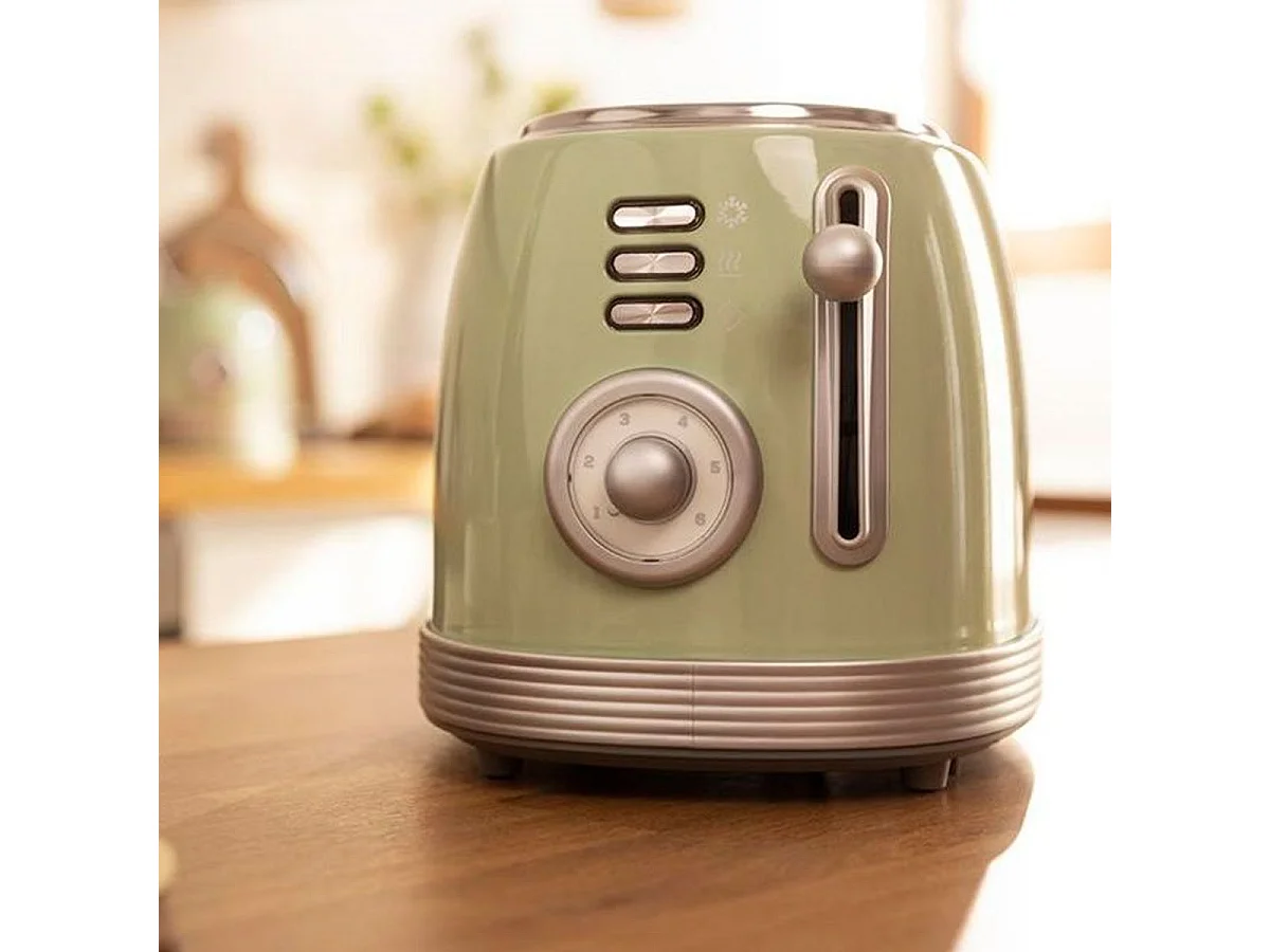 Tostadora vertical Cecotec Toast&Taste 800 Vintage Light Green 850W doble ranura verde