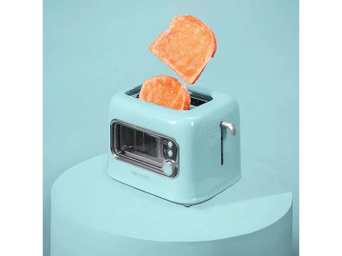 Tostador Cecotec RetroVision 700W diseño retro con ventana azul