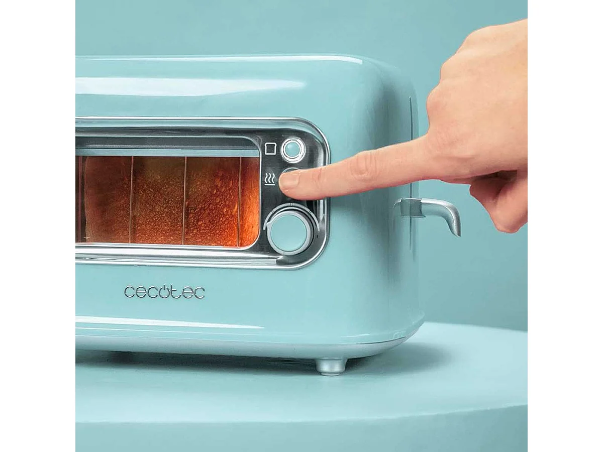 Tostador Cecotec RetroVision 700W diseño retro con ventana azul