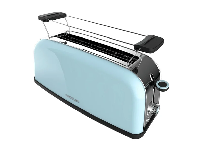 Tostador vertical Cecotec Toastin' Time 850W diseño vintage ranura larga  azul