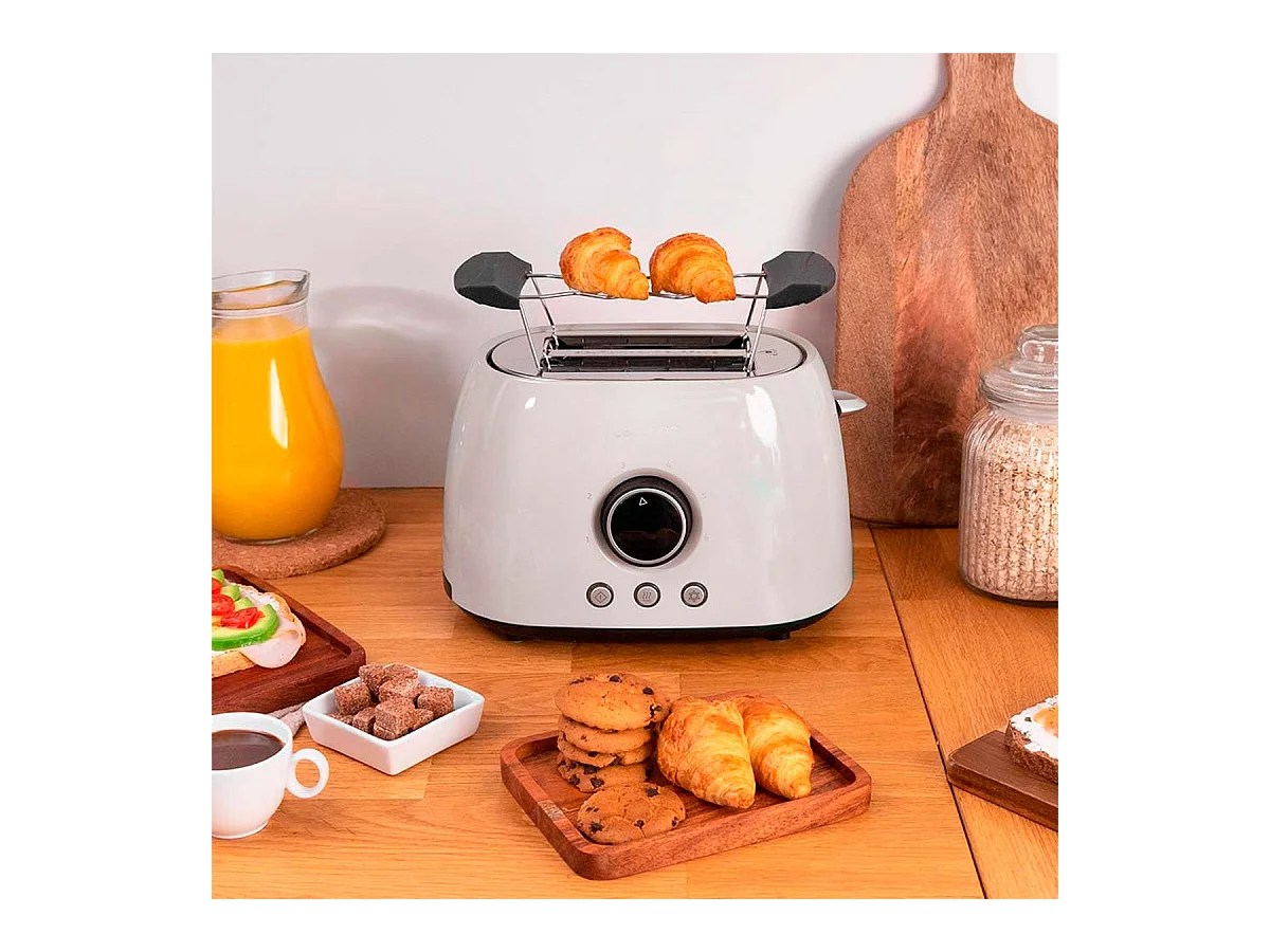 Tostador Cecotec ClassicToast 8000 Double 800W 2 ranuras pantalla digital beige