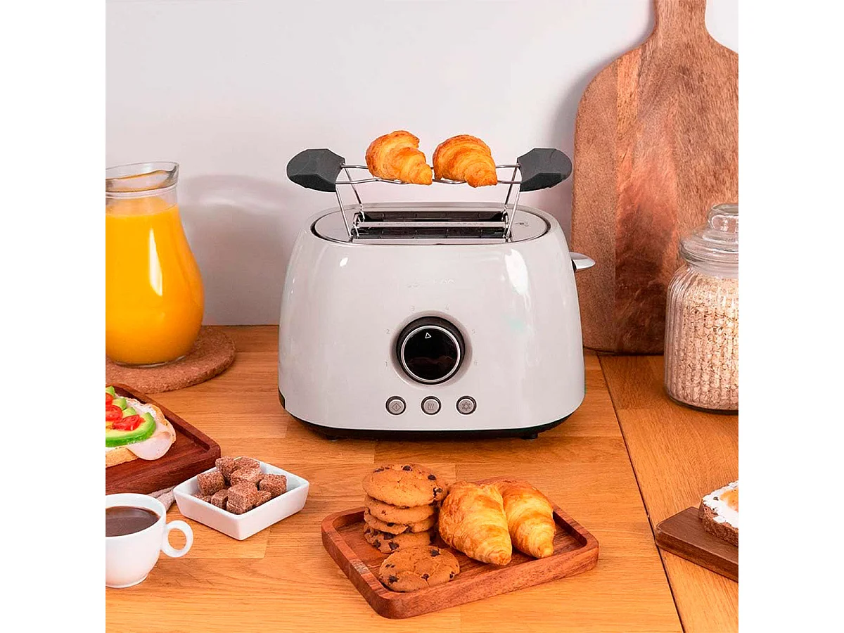 Tostador Cecotec ClassicToast 8000 Double 800W 2 ranuras pantalla digital beige