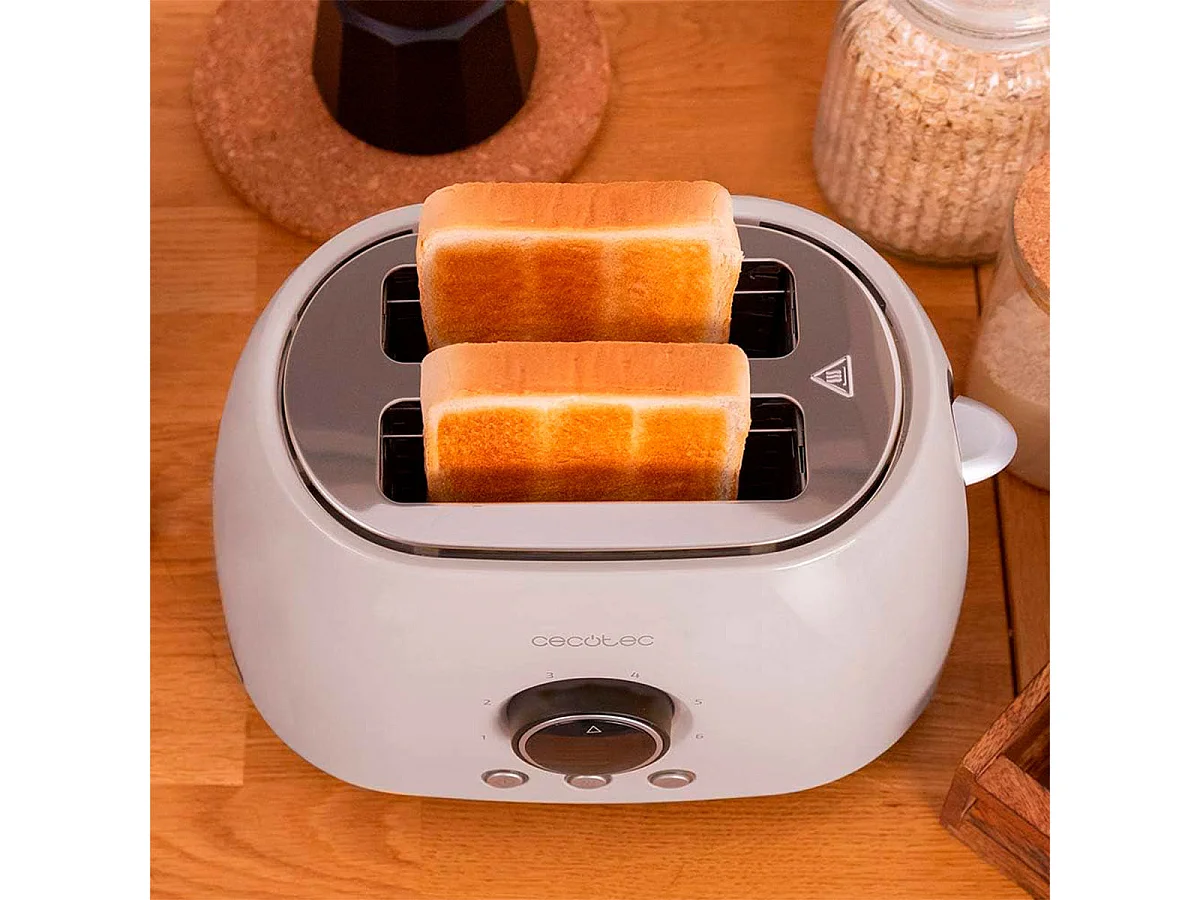 Tostador Cecotec ClassicToast 8000 Double 800W 2 ranuras pantalla digital beige