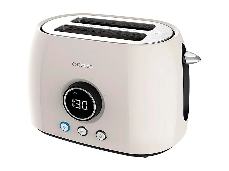 Tostador Cecotec ClassicToast 8000 Double 800W 2 ranuras pantalla digital beige
