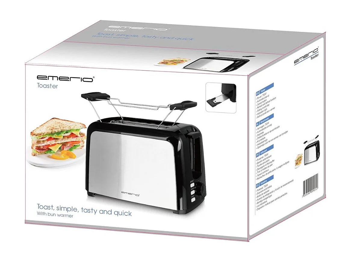 Tostador Emerio TO-123924 750W 2 ranuras negro/plata