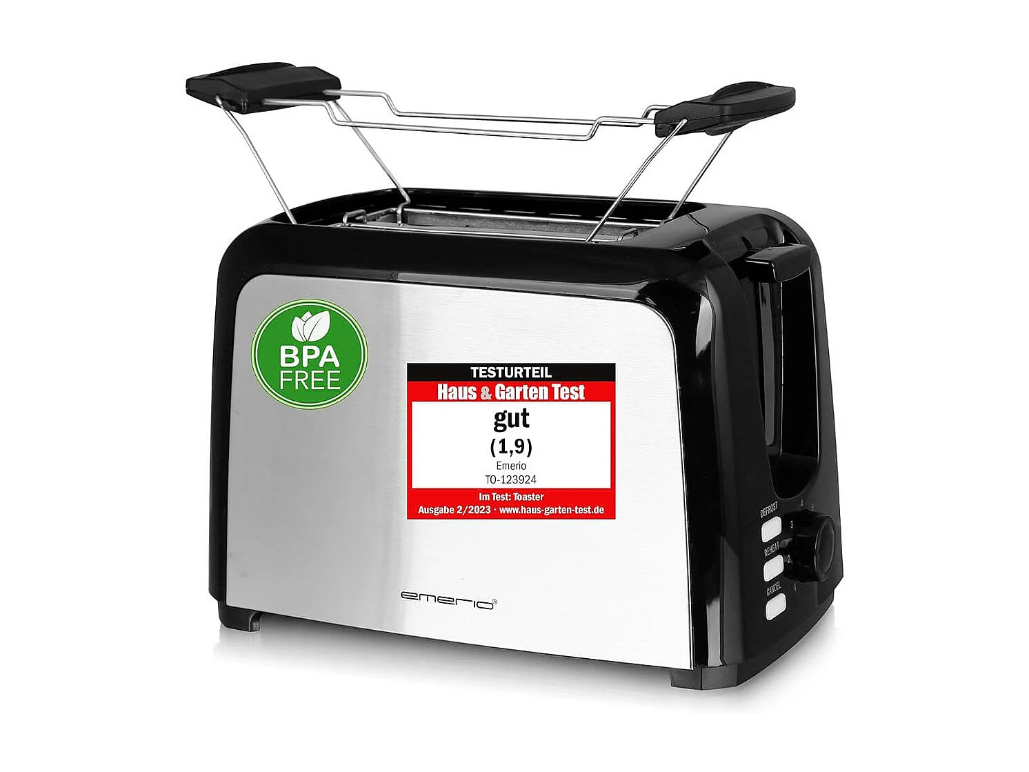 Tostador Emerio TO-123924 750W 2 ranuras negro/plata