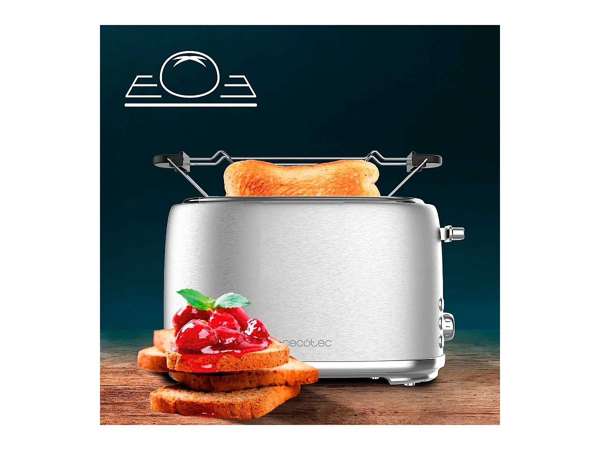 Tostador Cecotec Toast&Taste 1000 Retro Double 980W diseño retro inox