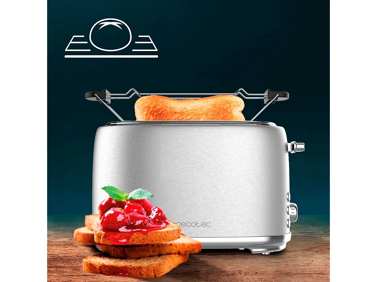 Tostador Cecotec Toast&Taste 1000 Retro Double 980W diseño retro inox