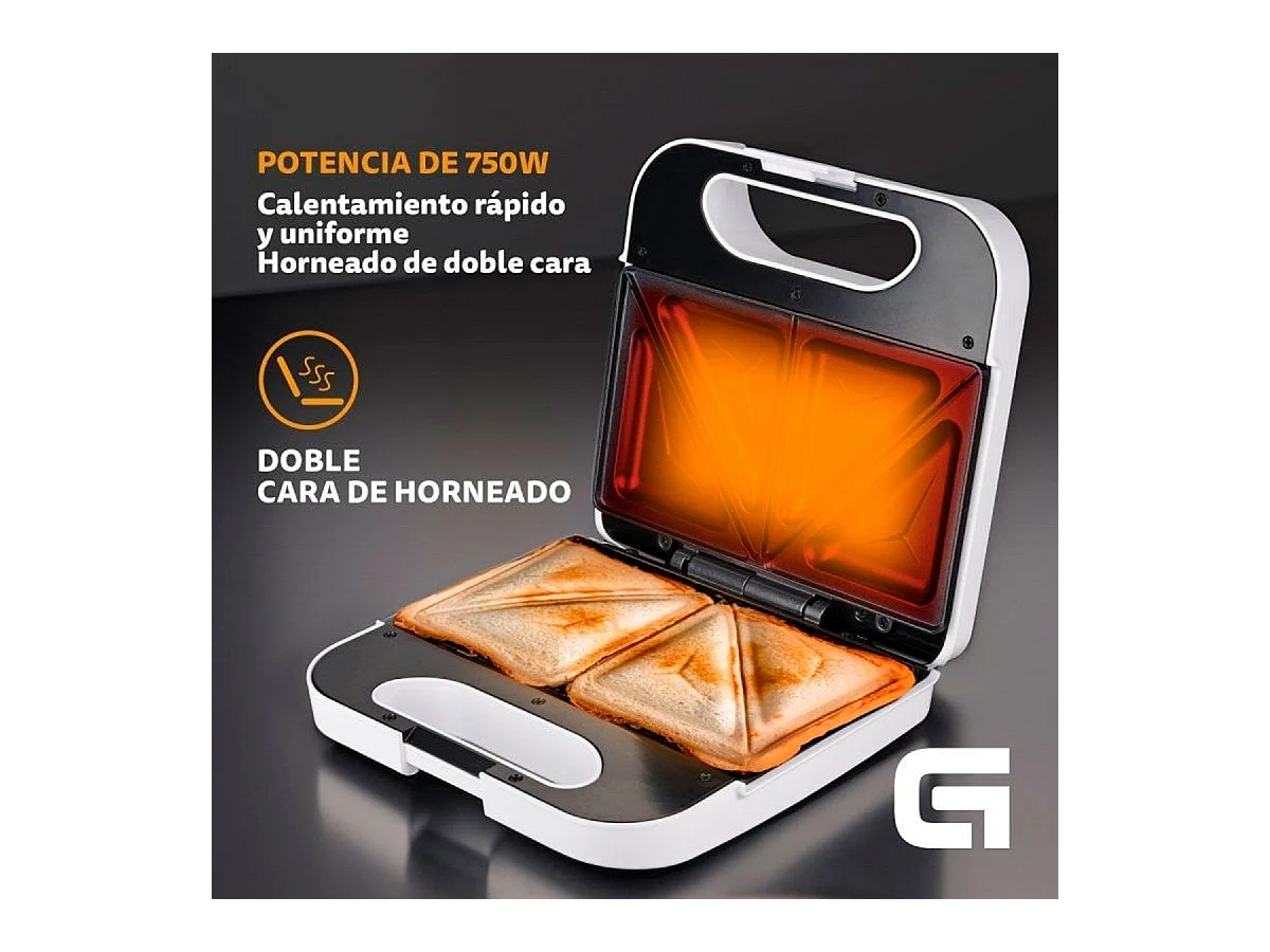 Sandwichera Grunkel SAN-CC BL 750W blanco