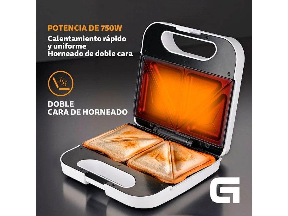 Sandwichera Grunkel SAN-CC BL 750W blanco