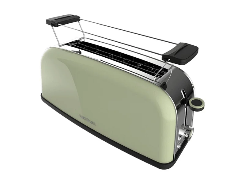 Tostador vertical Cecotec Toastin' Time 850W diseño vintage ranura larga verde