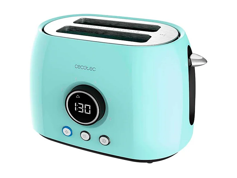 Tostador Cecotec ClassicToast 8000 Double 800W 2 ranuras pantalla digital azul claro
