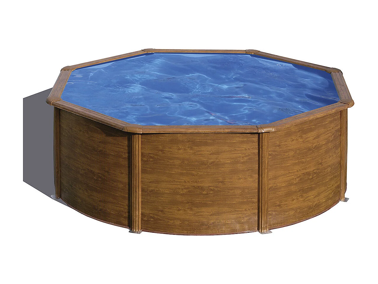 Piscine acier aspect bois Gré Pacific ronde 3,70 x 1,22 m - Gré