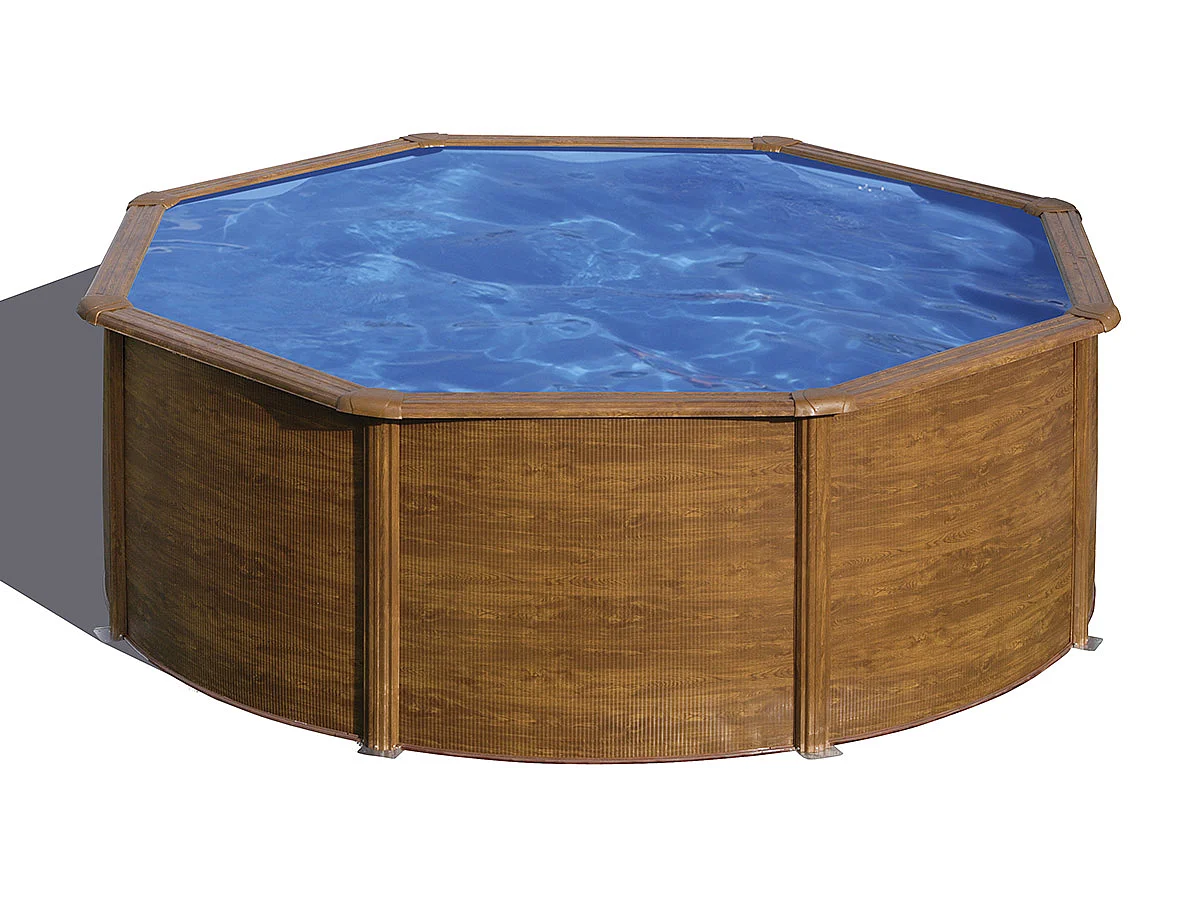 Piscina Pacific Gre redonda pared acero marrón Ø350x120 cm