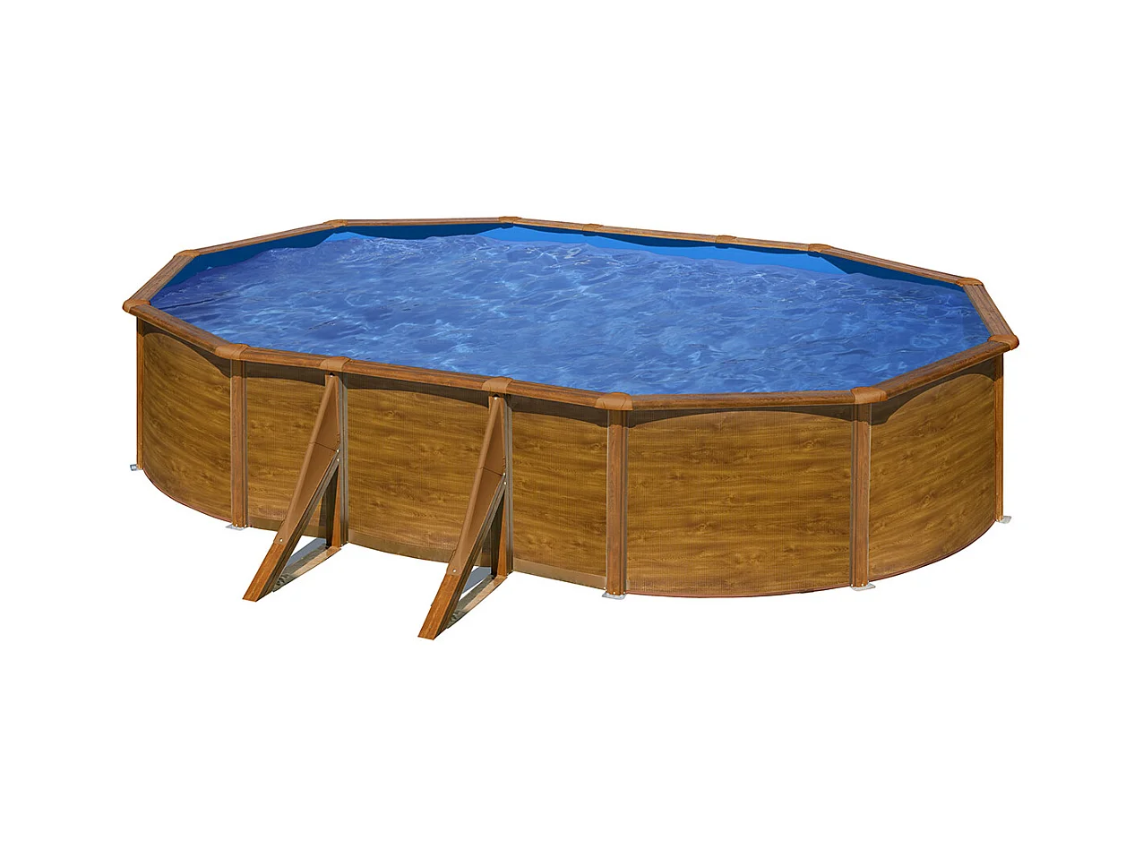 Piscina Pacific Gre ovalada pared acero marrón 120x500x300 cm
