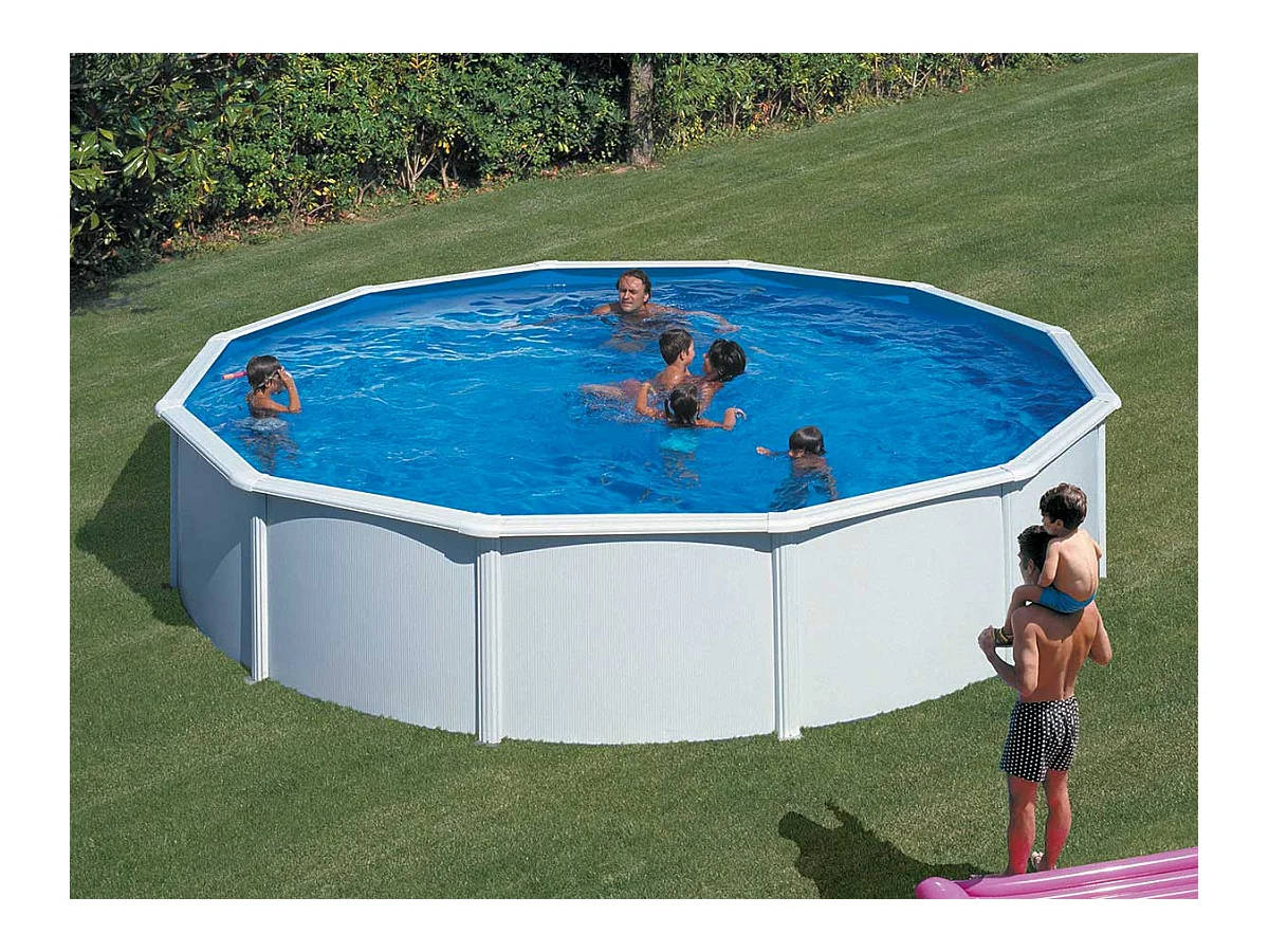 Piscine acier blanc Fidji ronde 5,70 x 1,22 m - Gré