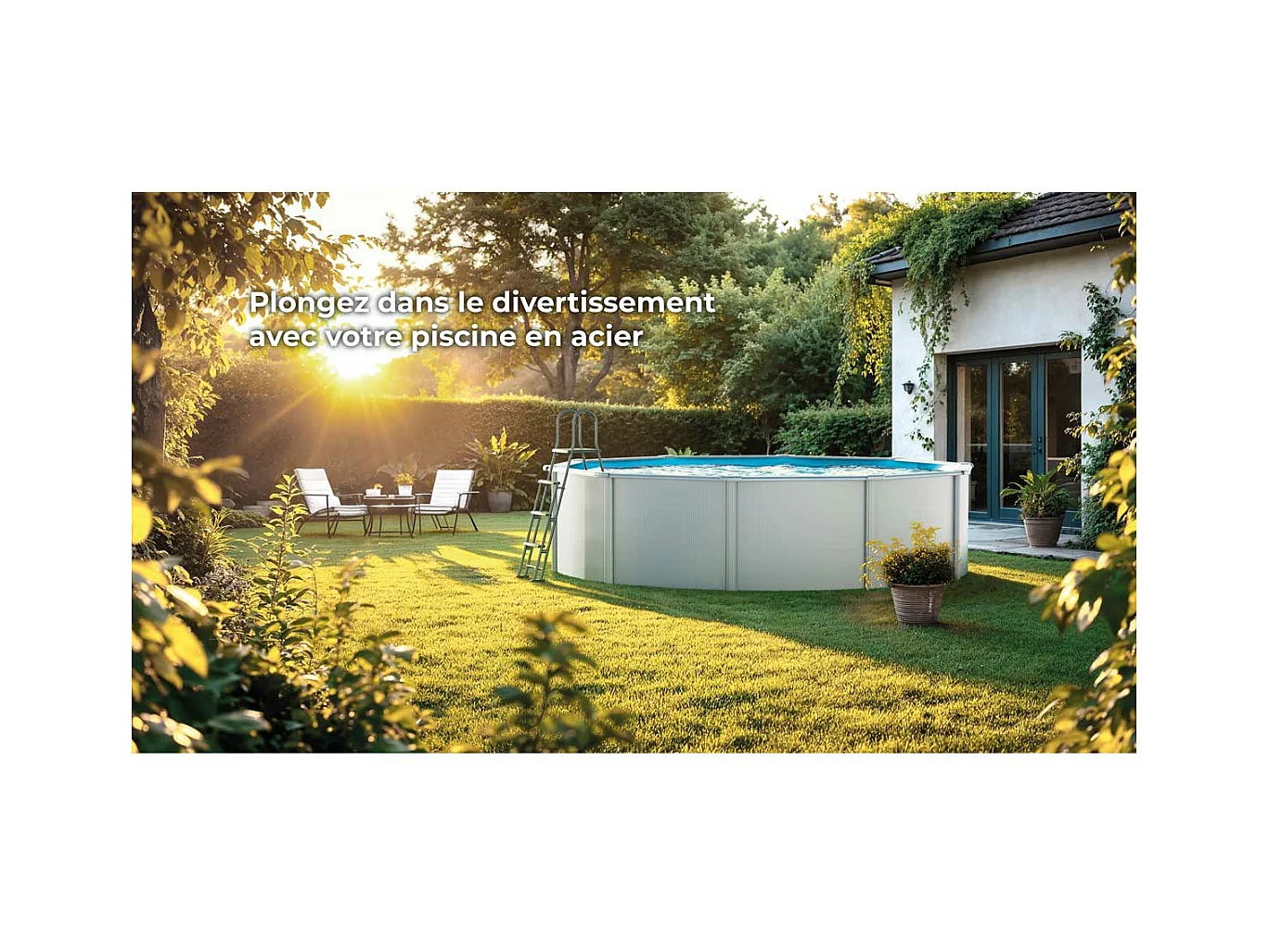 Piscine acier blanc Fidji ronde 3,20 x 1,22 m - Gré