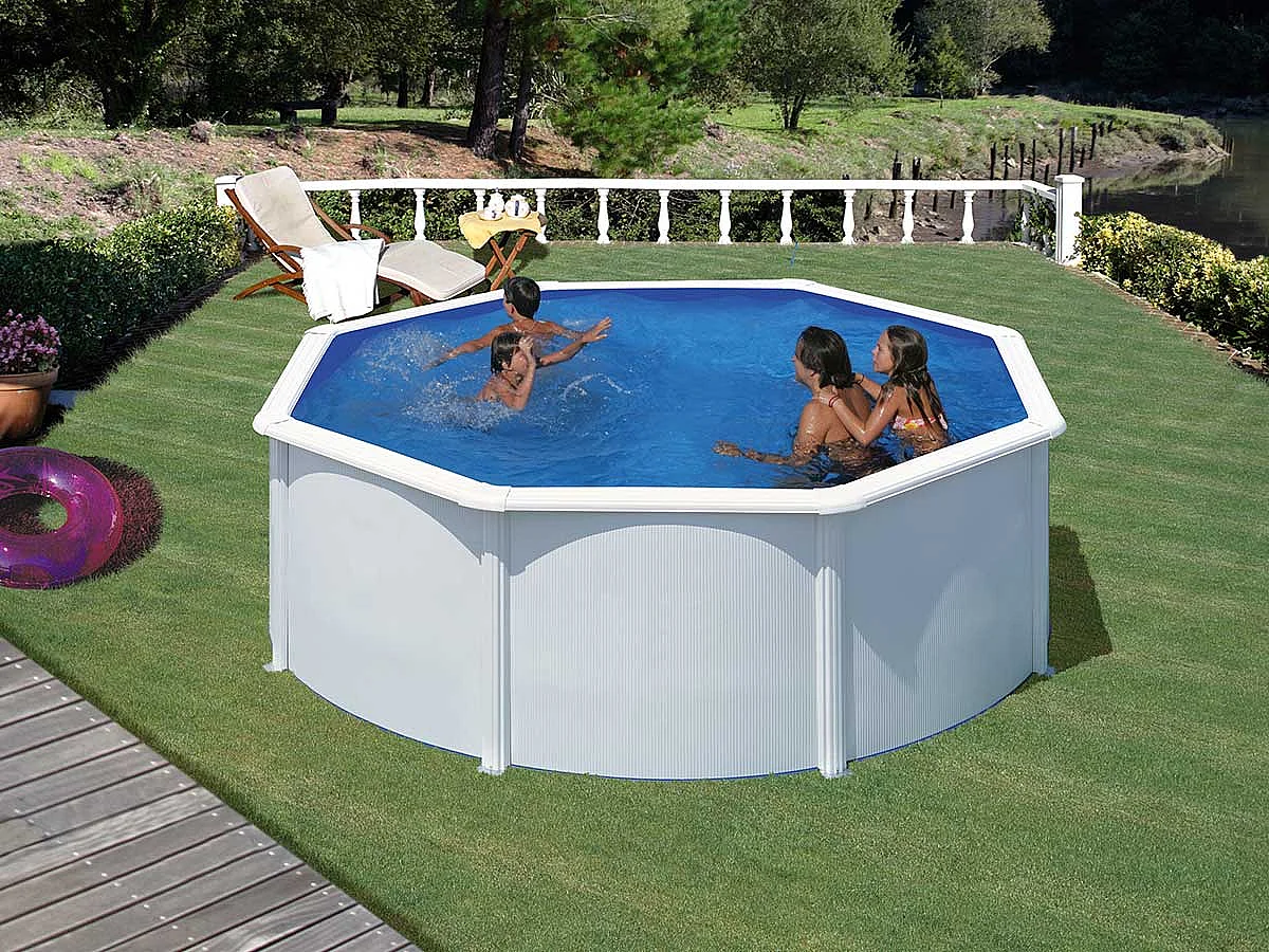 Piscine acier blanc Fidji ronde 3,20 x 1,22 m - Gré