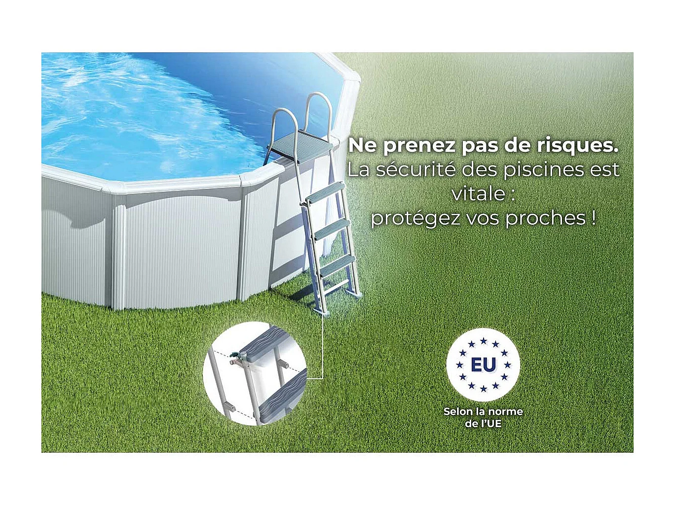 Piscine acier blanc Fidji ronde 3,20 x 1,22 m - Gré