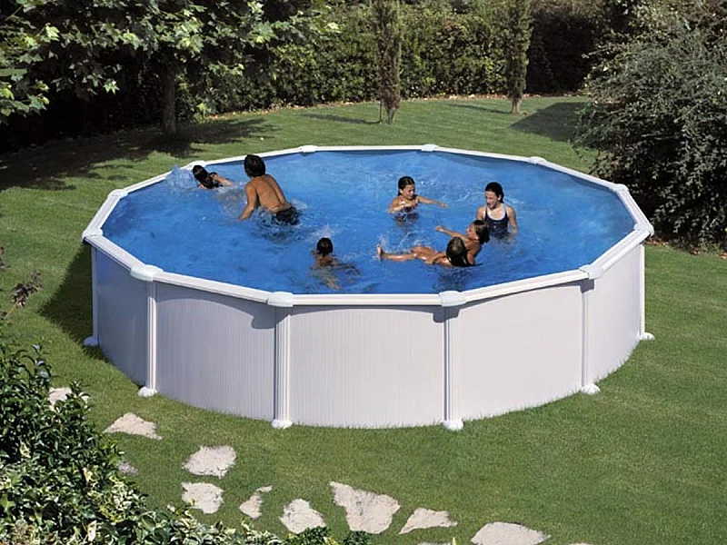 Piscine acier blanc Atlantis ronde 5,70 x 1,32 m - Gré