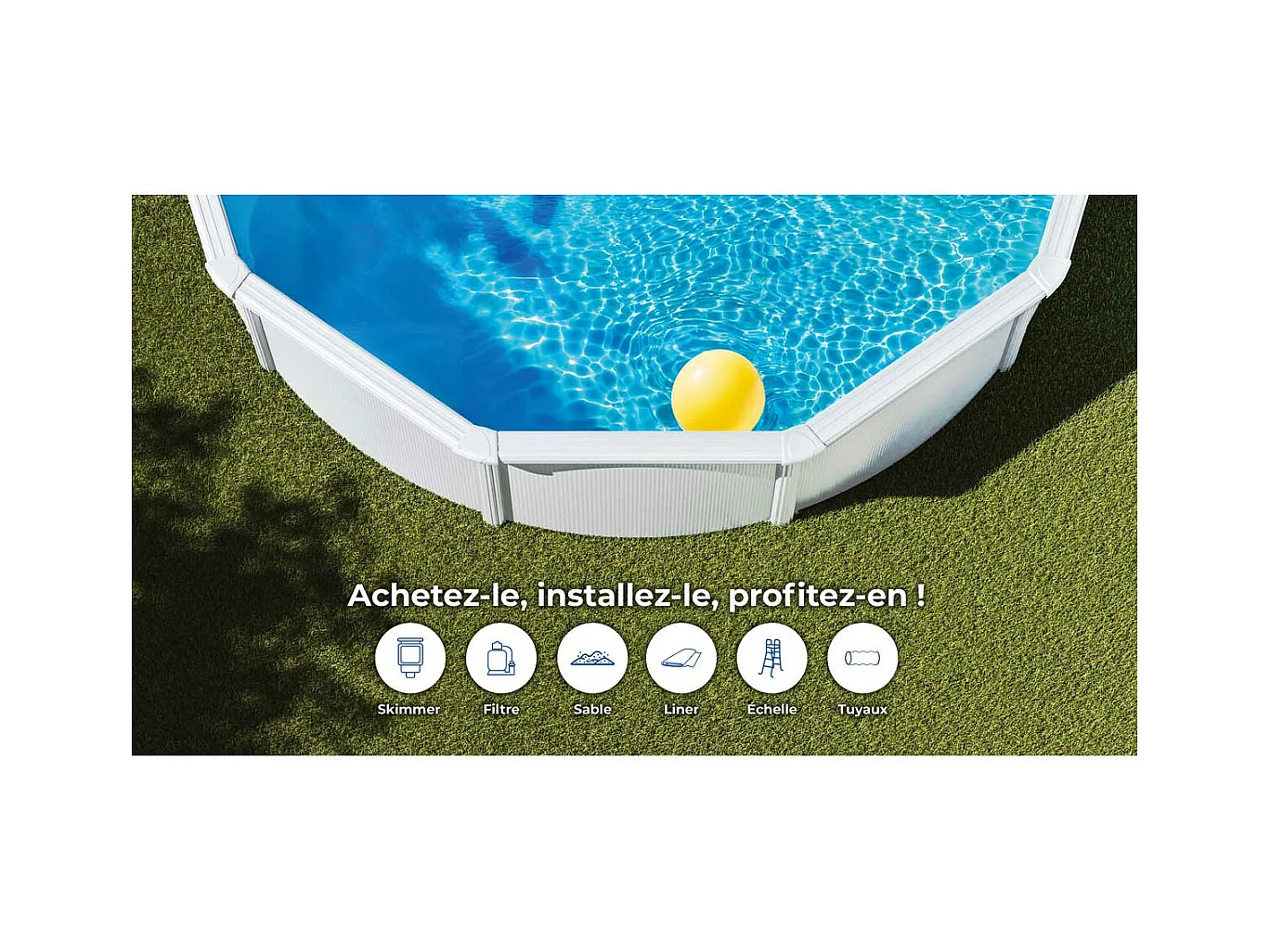 Piscine acier blanc Atlantis ronde 5,70 x 1,32 m - Gré