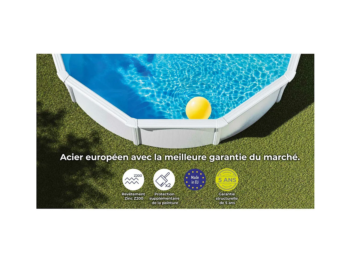 Piscine acier blanc Atlantis ronde 5,70 x 1,32 m - Gré