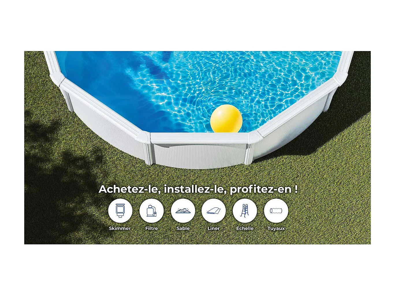 Piscine ronde acier Gré Atlantis -  5,50 x 1,30 m