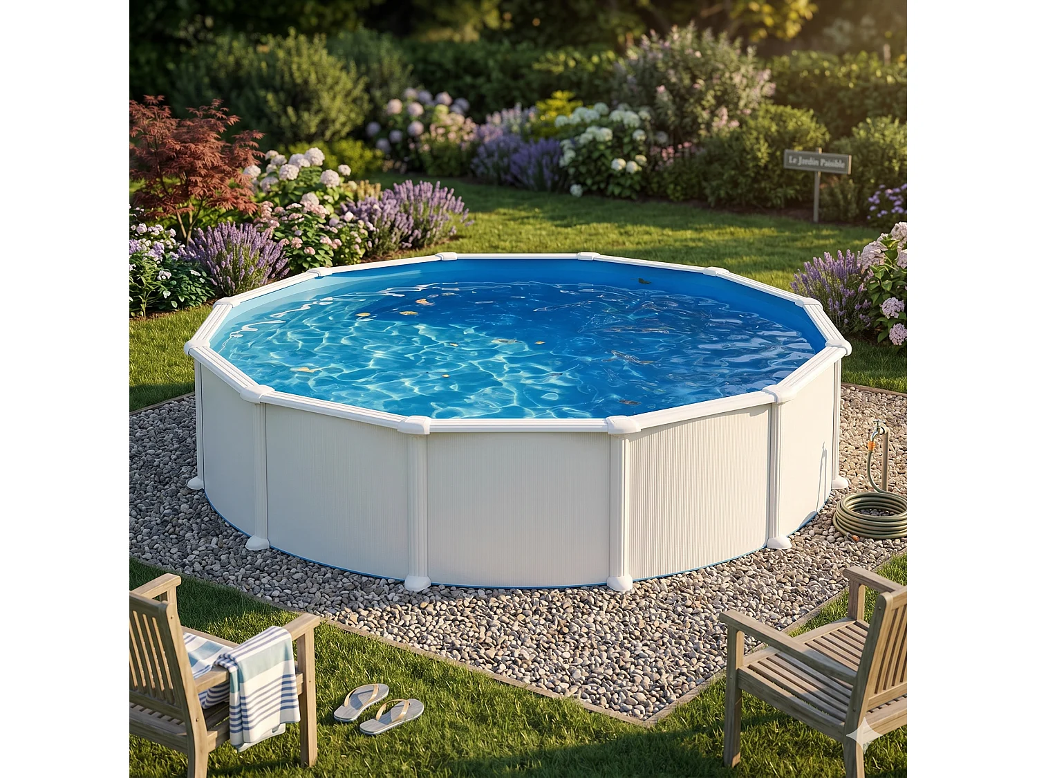 Piscine ronde acier Gré Atlantis -  5,50 x 1,30 m