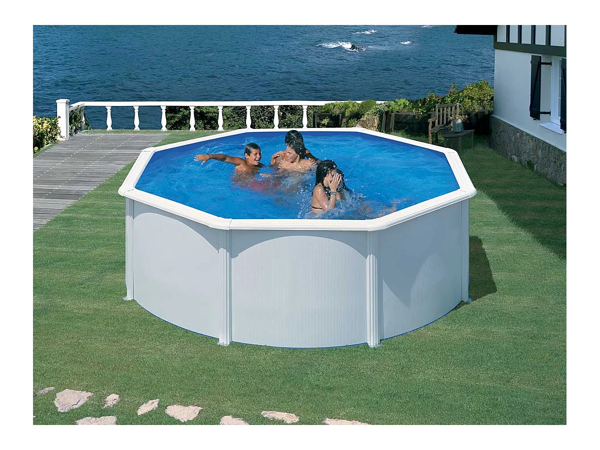 Piscine acier blanc Fidji ronde 3,70 x 1,22 m - Gré