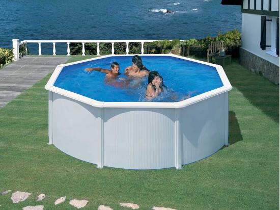 vente unique Piscine acier blanc Fidji ronde 3 70 x 1 22 m - Gré