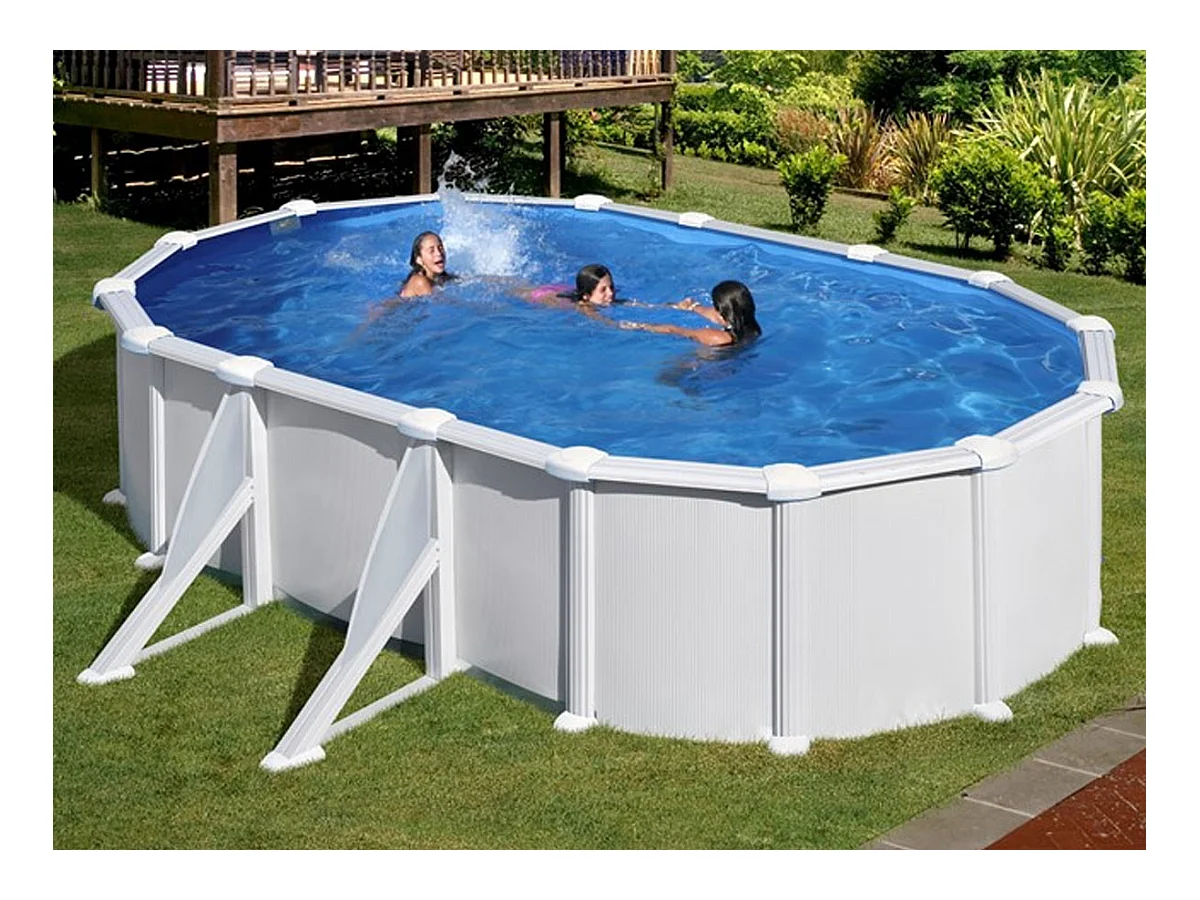 Piscine acier blanc Atlantis ovale 5,27 x 3,27 x 1,32 m - Gré