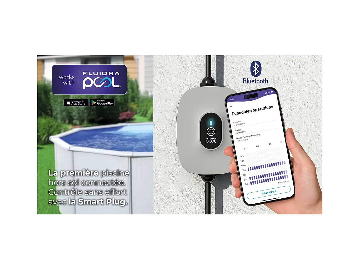 Piscine acier blanc Atlantis ovale 5,27 x 3,27 x 1,32 m - Gré