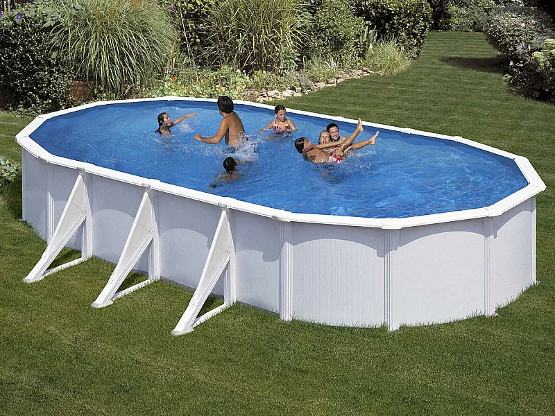 Piscine acier blanc Fidji ovale 6,34 x 3,99 x 1,22 m - Gré