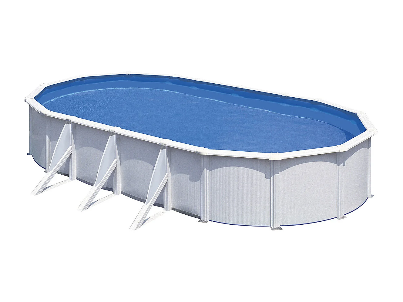Piscine acier blanc Fidji ovale 6,34 x 3,99 x 1,22 m - Gré
