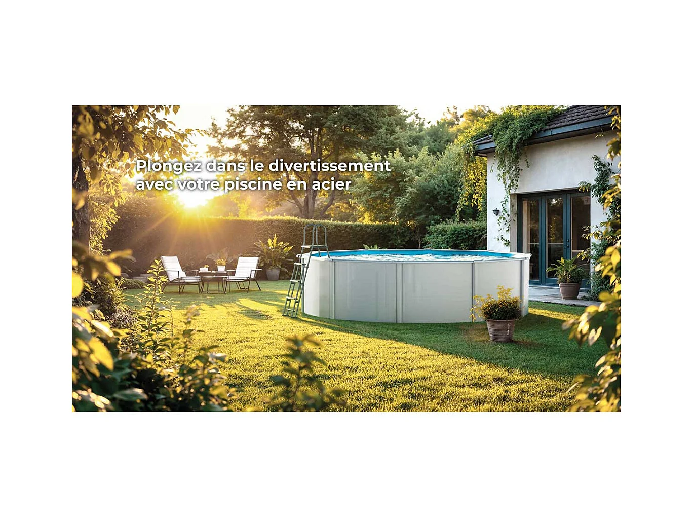 Piscine acier blanc Fidji ronde 4,80 x 1,22 m - Gré