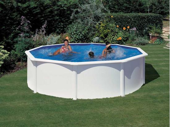 vente unique Piscine acier blanc Fidji ronde 4 80 x 1 22 m - Gré