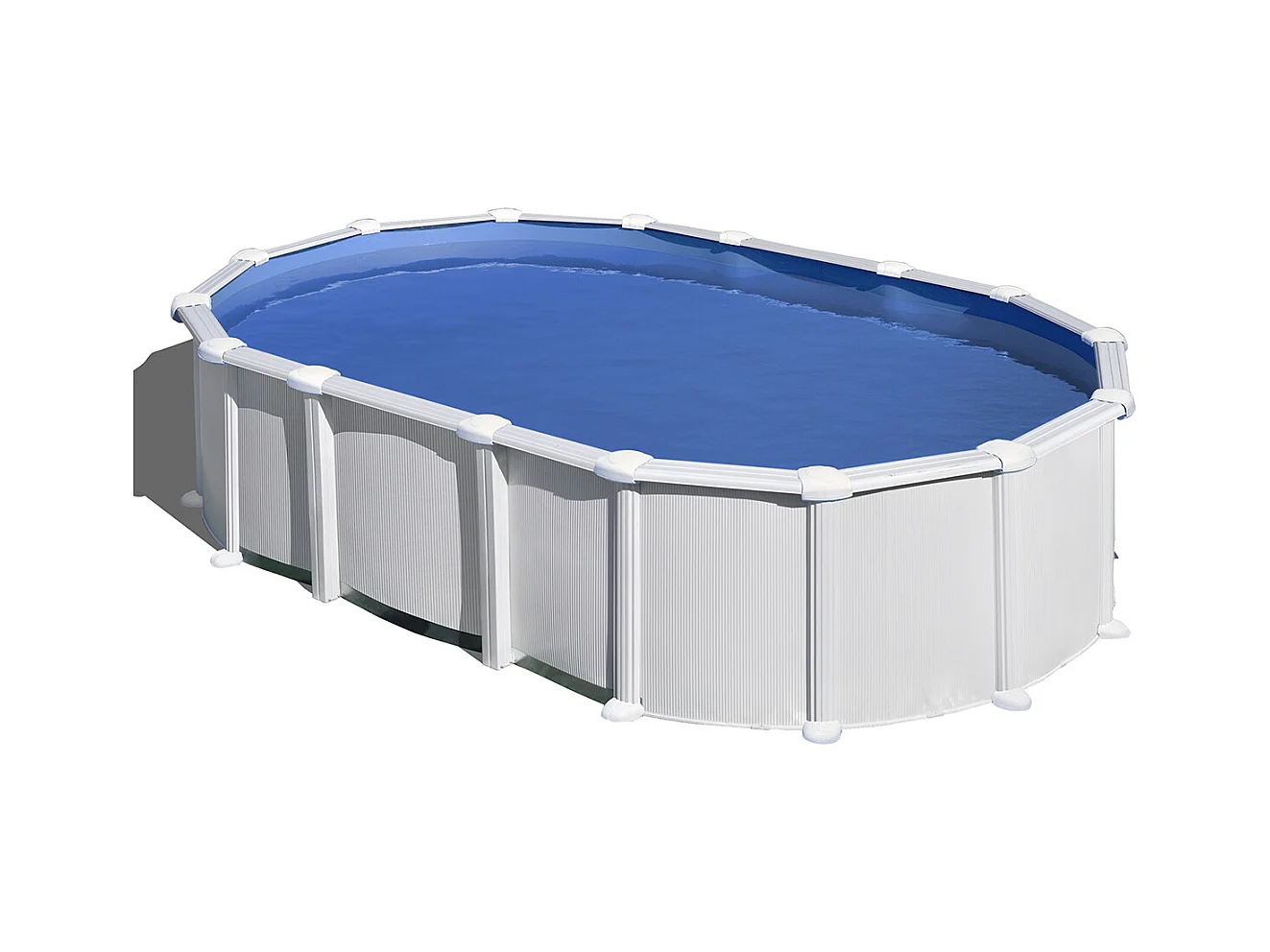 Piscine acier blanc Haïti ovale 6,34 x 3,99 x 1,32 m - Gré