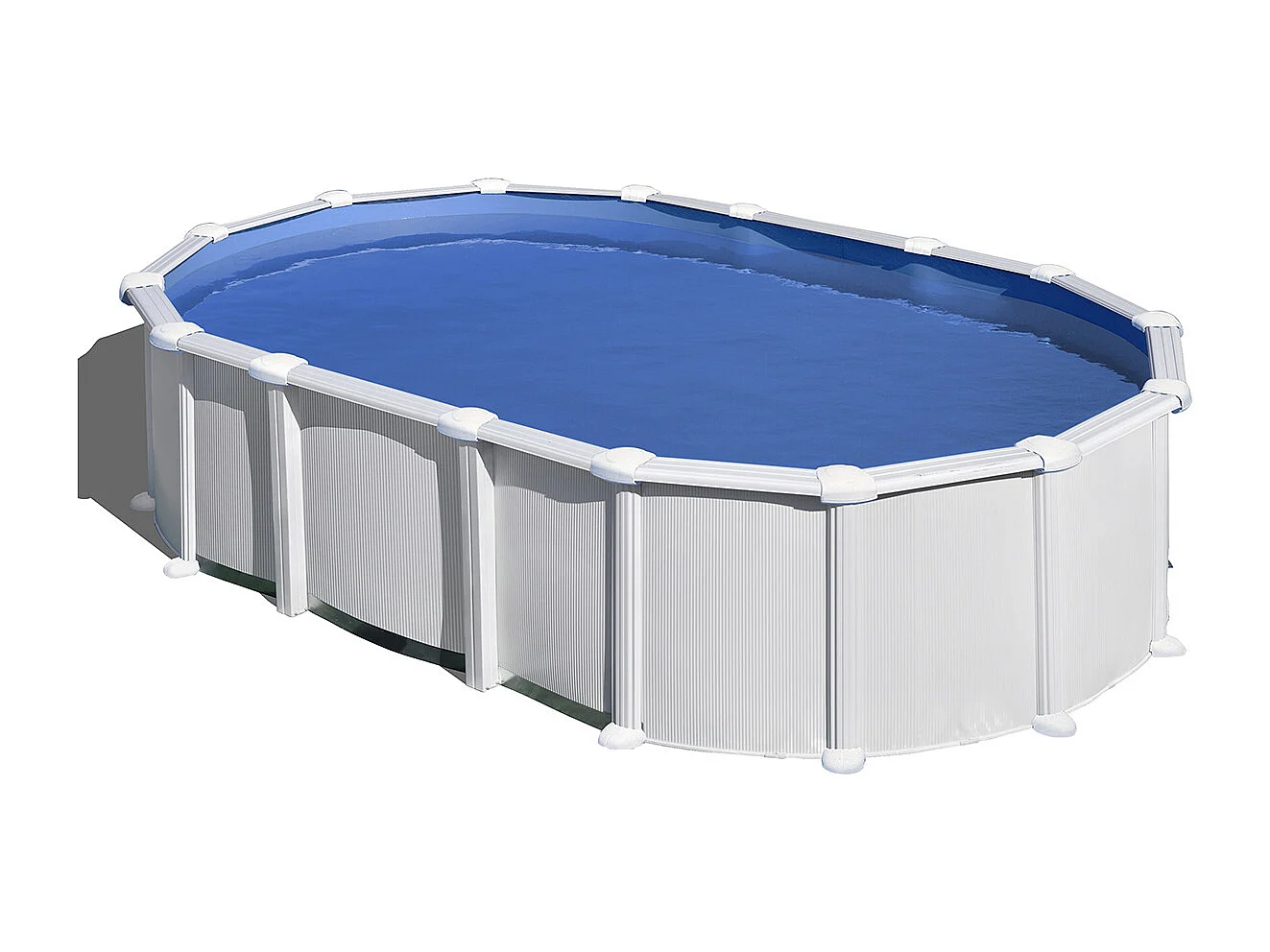 Piscine acier blanc Haïti ovale 6,34 x 3,99 x 1,32 m - Gré