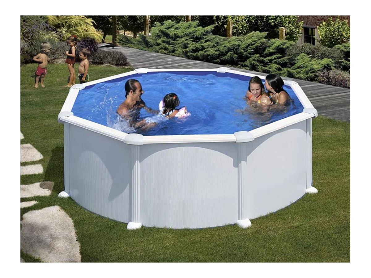 Piscine acier blanc Atlantis ronde 3,70 x 1,32 m - Gré