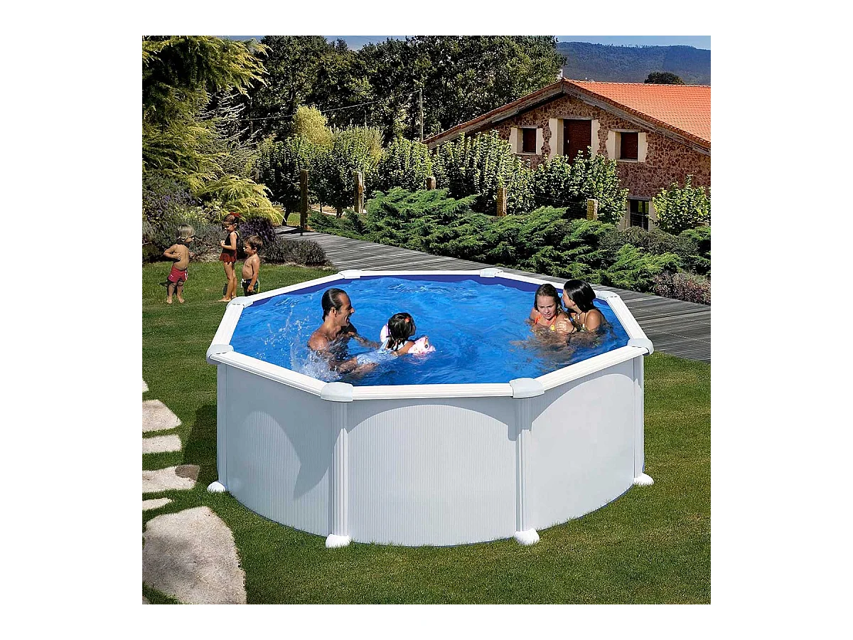 Piscine acier blanc Atlantis ronde 3,70 x 1,32 m - Gré