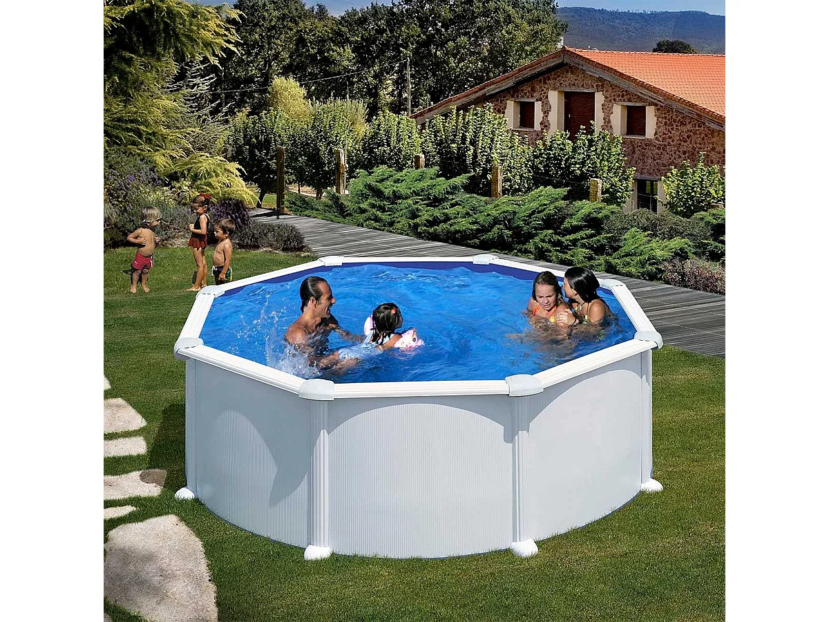 Piscine acier blanc Atlantis ronde 3,70 x 1,32 m - Gré