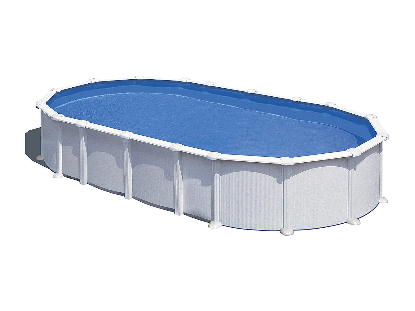 Piscine acier blanc Haïti ovale 7,44 x 3,99 x 1,32 m - Gré