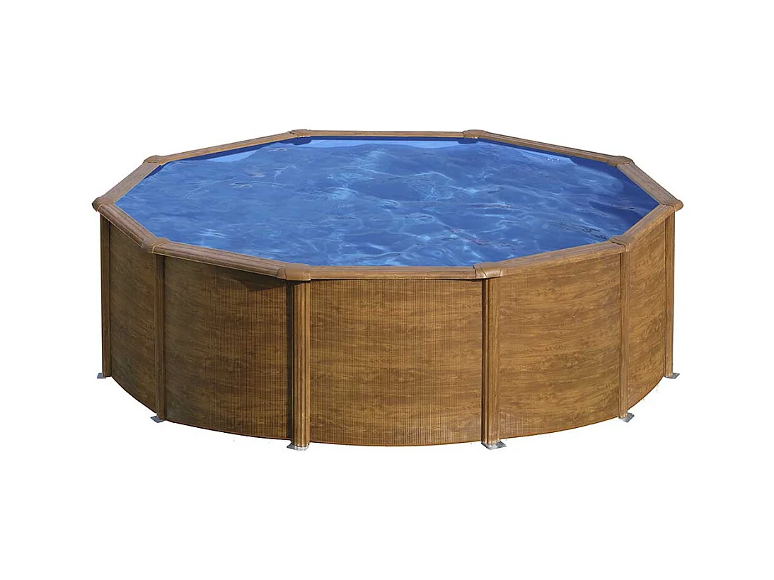 Piscine acier aspect bois Sicilia ronde 4,80 x 1,22 m - Gré